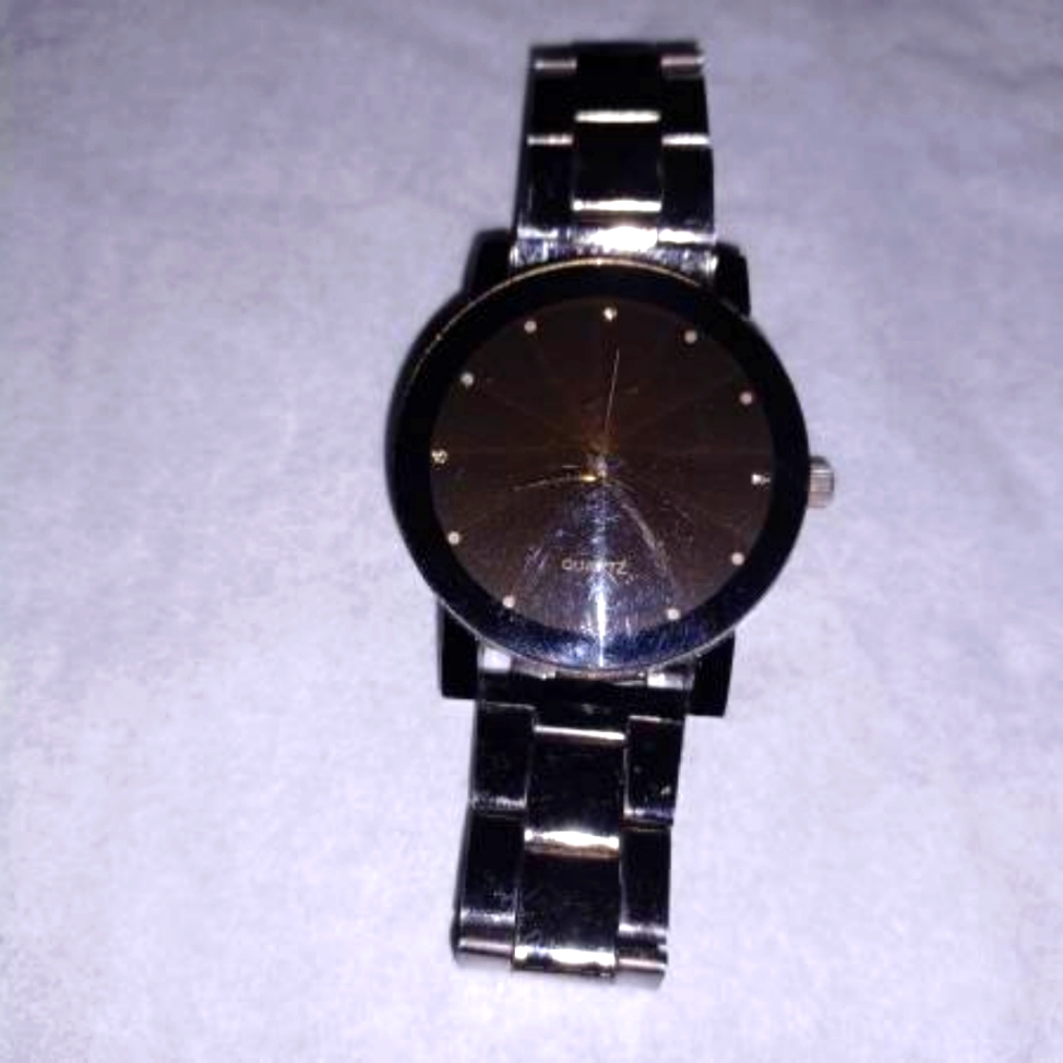 Mens Black Stainless Steel Wrist Watch